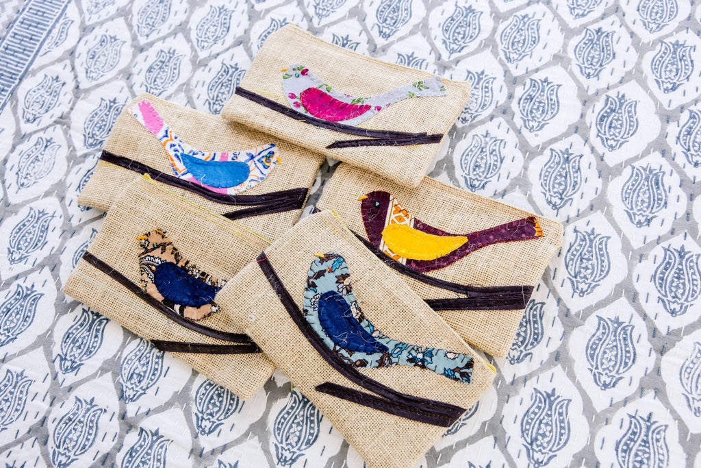Bella Bird Pouch Silk Lined