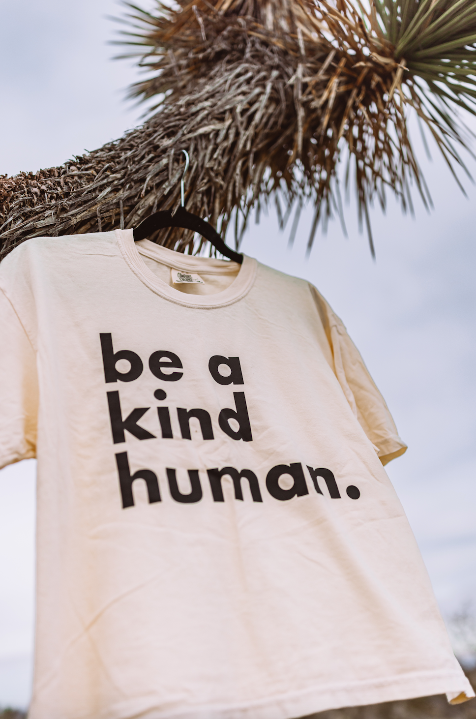 Be a Kind Human Boxy Crop Tee // Natural