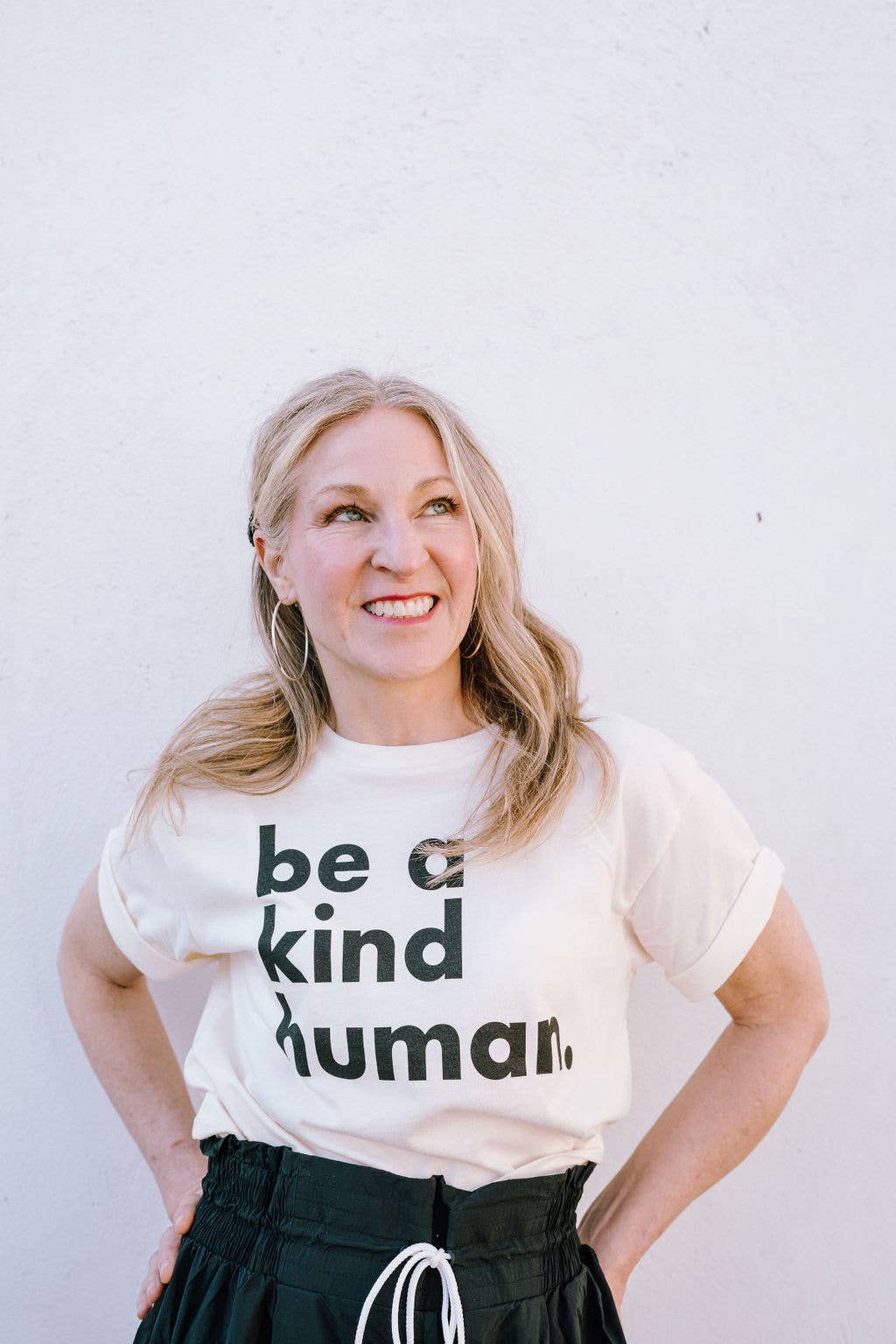 Be a Kind Human Boxy Crop Tee // Natural